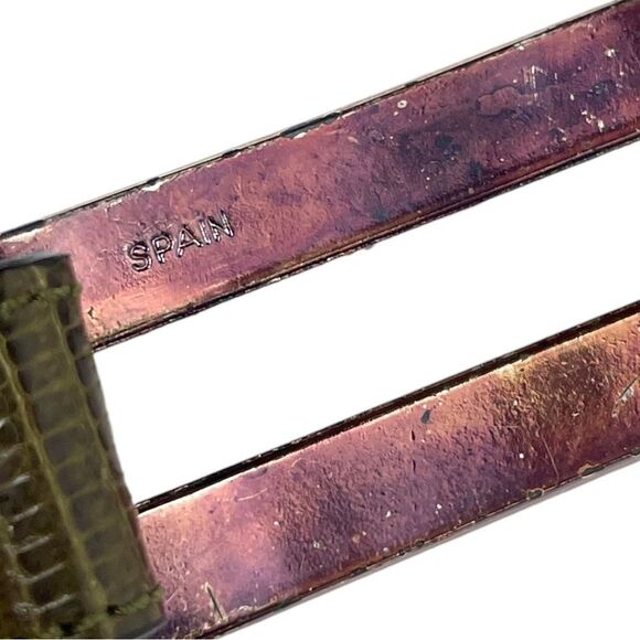 Cale Vintage Genuine Lizard Leather Green Belt Made in Spain women’s Size 32 - Picture 3 of 10